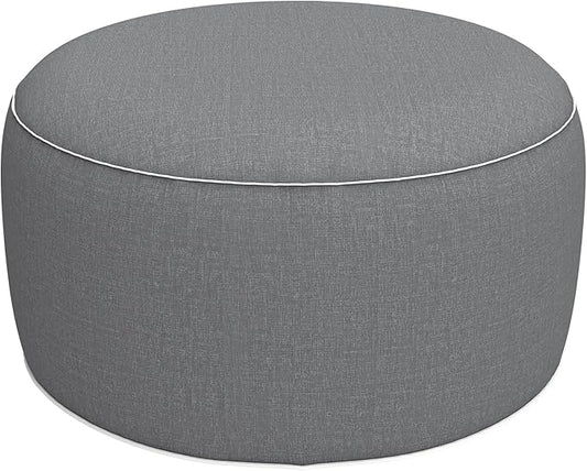 LVTXIII Inflatable Stool Ottoman Footrest with Handle, All Weather Footrest Seat, Indoor or Outdoor Pouf for Home Patio Garden and Camping Use, D31 xH14, Large Round, Grey Texture
