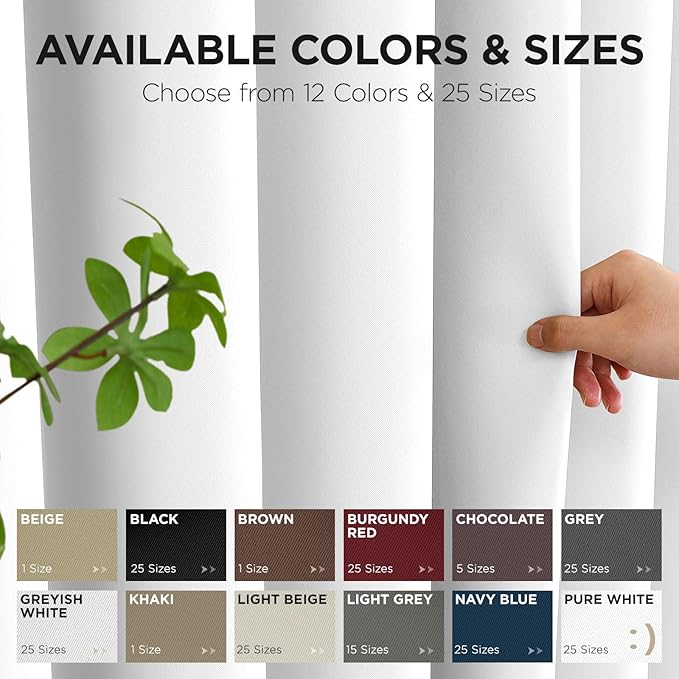 Joydeco Blackout Patio Sliding Door Curtains 96 Inches Long, Grommet Privacy Room Divider Curtains, Extra Wide Thermal Blackout Drapes for Bedroom Living Room (Pure White, 70Wx96L, 1 Panel)