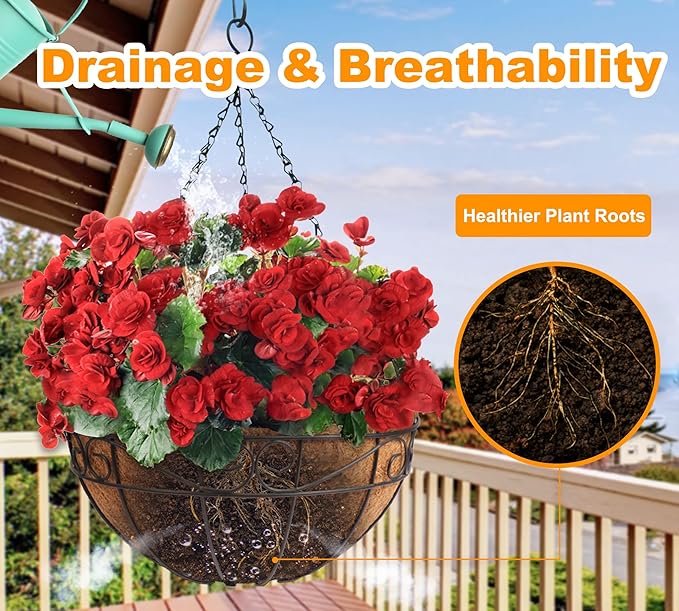 Y&M 2pcs 20“ Round Coconut Fiber Liner, 20'' Coco Liner Pre-Formed Replacement for Wall Hanging Planter Basket