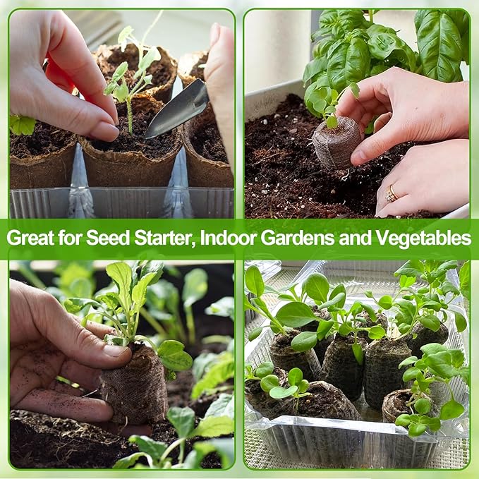 Legigo 100 Pcs 30mm Peat Pellets Seed Starter Soil Pods- Seedling Soil Block Peat Pods for Seed Starting, Compressed Seed Pod Starter Plugs for Garden Plant Cuttings Herb Flower and Vegetables