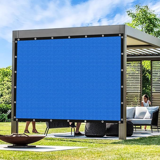 Artpuch Outdoor Pergola Shade Cover 5' X 6' Sun Shade Cloth with Grommets, 90% UV Protection Canopy Patio Privacy Screen (Customized Available) GN107, Blue