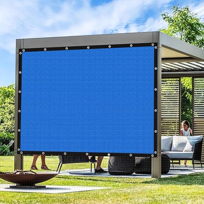 Artpuch Outdoor Pergola Shade Cover 11' X 11' Sun Shade Cloth with Grommets, 90% UV Protection Canopy Patio Privacy Screen (Customized Available) GN107, Blue