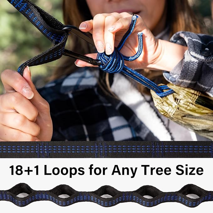 Kootek Camping Hammock, Portable Hammocks with Tree Straps & Attached Carry Bag, Camping Essentials Gear, Perfect for Outside Indoor Hiking Beach Backpack Travel