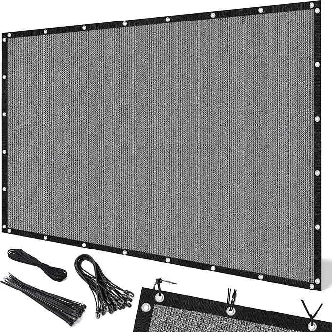 Artpuch 90% Sun Shade Cloth, 5 x 6 FT Pergola Shade Cover Canopy with Grommets, Sun Screen Fabric Tarp for Patio, Outdoor, Garden, Backyard, Light Grey