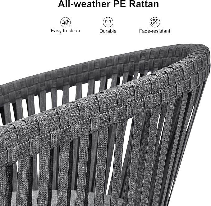 PURPLE LEAF 13 Pieces Oversized Outdoor Dining Set with Patio Aluminium Dining Table and Wicker Chairs Modern Furniture Cushions Sets for Backyard Indoor Decor Kitchen Gray