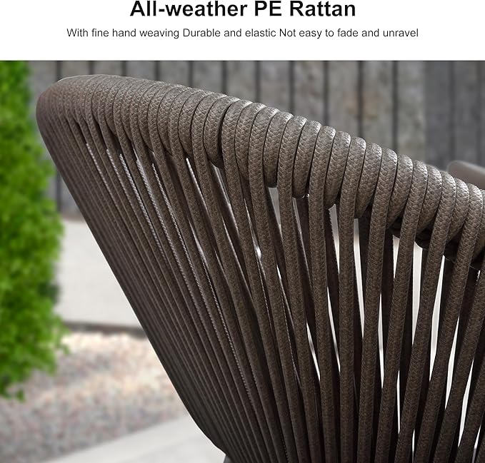 PURPLE LEAF 13-Piece Patio Dining Set Outdoor Furniture Rectangular Table and Chairs Set with Aluminum Frame and Wicker Rattan for Garden Deck Backyard Kitchen Gray Outdoor Set with Counter Stools