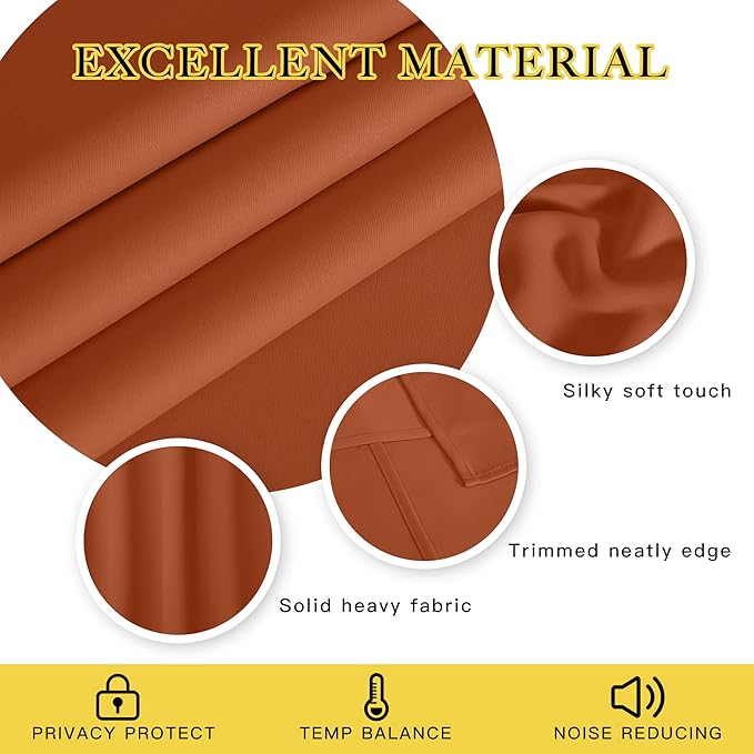 NICETOWN Blackout Curtains 63 inches Long for Living Room Bedroom, Grommet Thermal Insulated Room Divider Drape Window Treatment for Sliding Patio Door, W100 x L63, 1 Panel, Gold Brown