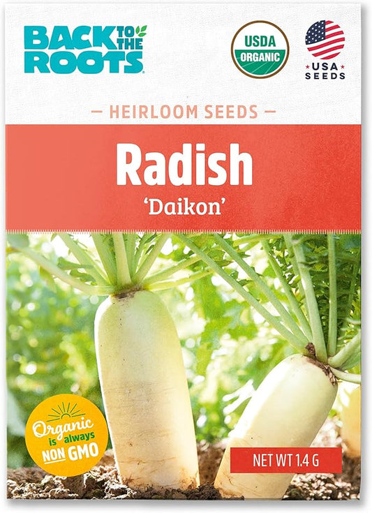 Back to The Roots 100% Organic Seed Packet - Radish 'Daikon' 1.4g