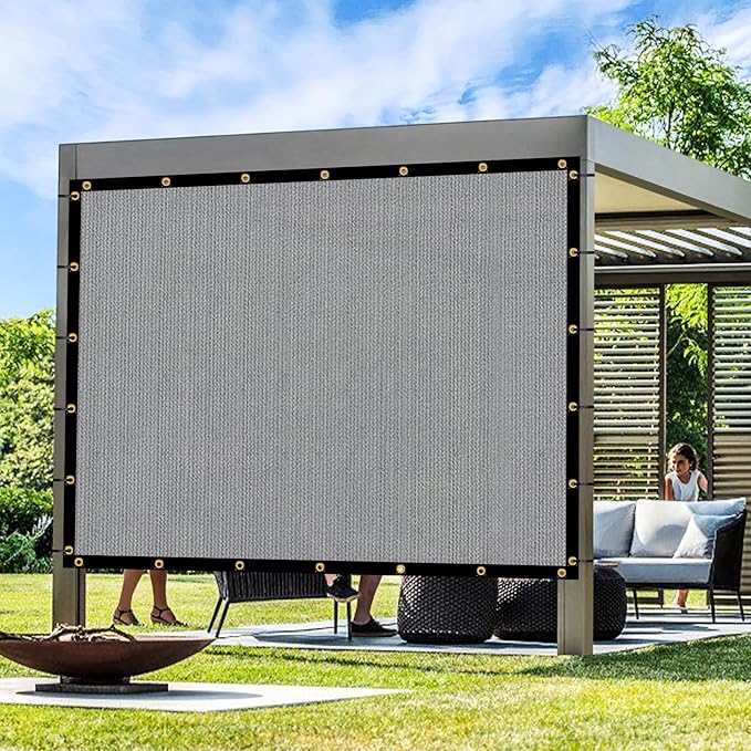 Artpuch Outdoor Pergola Shade Cover 10x13 FT Sun Shade Cloth with Grommets Light Grey 90% UV Protection Canopy Patio Privacy Screen (Customized Available)