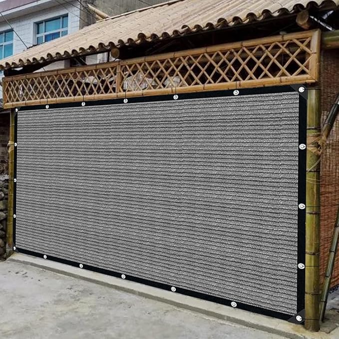Sun Shade Cloth with Grommets,90% UV Protection Shade Fabric,Pergola Shade Cover Canopy Fence Privacy Screen Balcony,Sunshades for Patio Pergola Garden Backyard Porch Outdoor,Grey-8x12FT