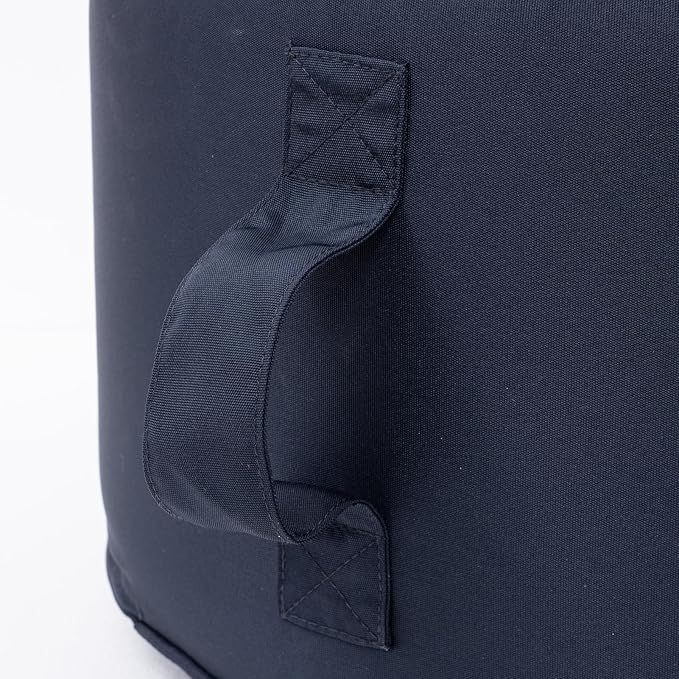 QILLOWAY Indoor/Outdoor Inflatable Stool,Round Ottoman,All Weather Foot Rest for Camping or Home,All Navy
