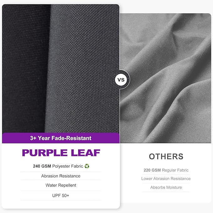 PURPLE LEAF 8' X 8' Left-right Tilting Patio Umbrella Outdoor Cantilever Swivel Square Umbrella Aluminum Offset Umbrella with 360-degree Rotation for Garden Deck Pool Patio Grey