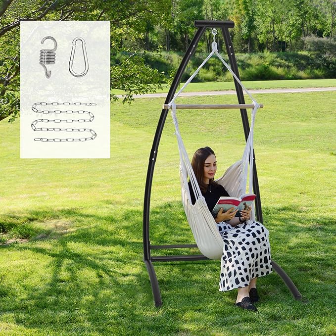 G TALECO GEAR C-Type Hanging Hammock Chair Stand, Heavy Steel Swing Hammock Chair Stand, Suitable for Indoor and Outdoor Swing Frame（Seat not Include）