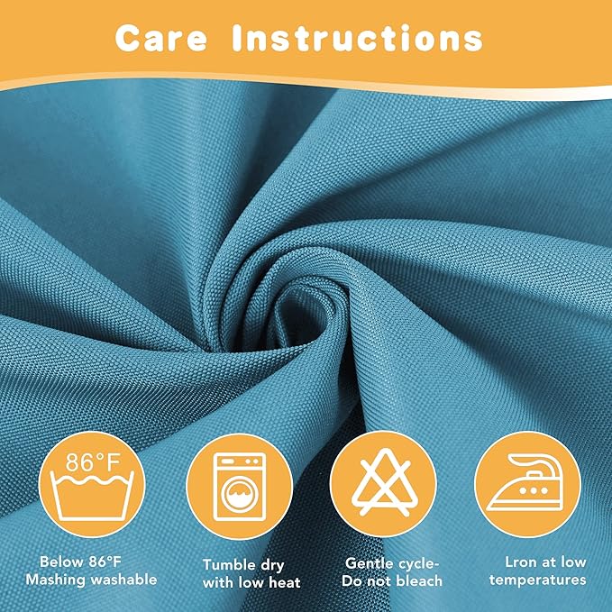 HolidayIdeas Outdoor Curtains for Patio Waterproof, 4 Panels - 54 x 108 Inch - Privacy Protection & Light Filtering Curtains Teal Grommet Outside Curtains for Porch, Gazebo, Pergola, Backyard