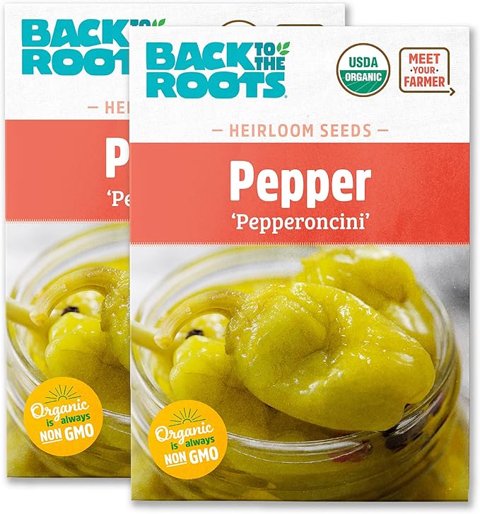 Back to the Roots 100% Organic Heirloom Seeds - Pepper 'Pepperoncini' Value Pack
