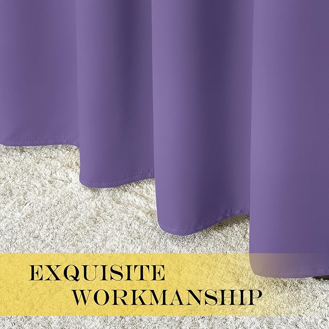 NICETOWN Sliding Door Curtain 108 Inches Long - Blackout Thermal Insulated Grommet Room Divider Privacy Drape for Patio Glass Door, 1 Panel, Lilac Purple, 100 Inch Extra Wide