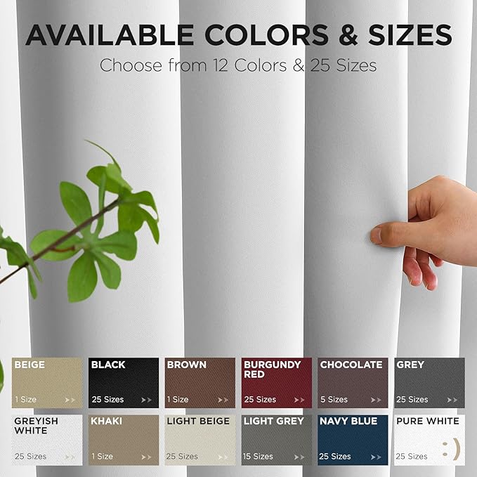 Joydeco Blackout Patio Sliding Door Curtains 84 Inches Long, Grommet Privacy Room Divider Curtains, Extra Wide Thermal Blackout Drapes for Bedroom Living Room (Greyish White, 60Wx84L, 1 Panel)