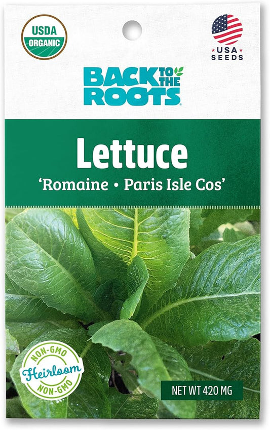 Back to The Roots 100% Organic Seed Packet - Lettuce 'Paris Isle Cos' 420mg