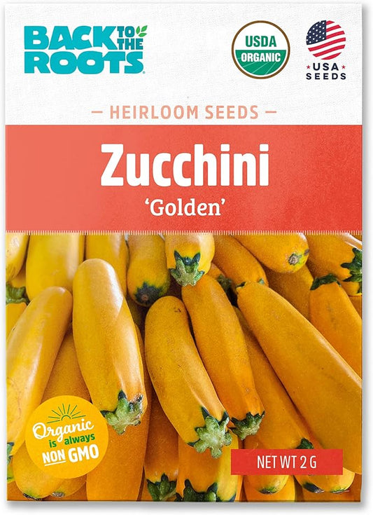 Back to The Roots 100% Organic Seed Packet - Squash 'Golden Zucchini' 2g