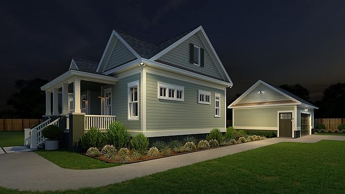 Lithonia Lighting HomeGuard 2-Light LED Outdoor Flood Lights, Motion Sensor Outdoor Lights with Dusk to Dawn, Adjustable Lumens and Color, Round Heads, Dark Bronze (HGX LED 2RH ALO SWW2 120 PIR DDB)