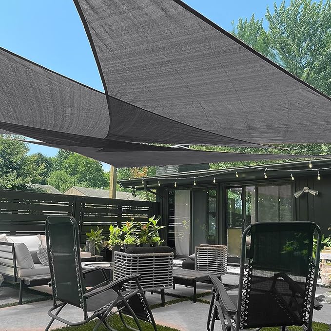 LOVE STORY Custom Size 11'x11'x11' Dark Grey Sun Shade Sail Triangle Sunhsade Fabric Awning Canopy for Patio Backyard Carport Pergola (Customized)