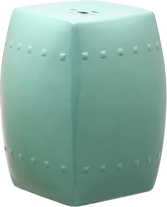 Safavieh Castle Gardens Collection Villa White Glazed Ceramic Garden Stool