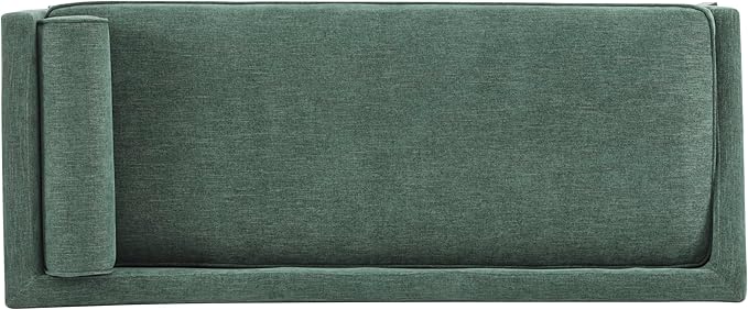 Christopher Knight Home Cagle Upholstered Loveseat Sofa with Splayed Legs, Birch Wood Frame Lounge Chair, Living Room Chaise Lounge Chair Indoor, Soft Lounge Sofa with Rolled Accent Pillow, Green