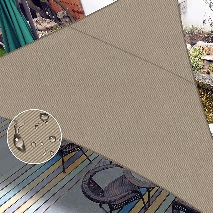 LOVE STORY Right Triangle 12'x18'x21.6' Waterproof Sun Shade Sail Canopy UV Block for Outdoor Patio Backyard Carport,Taupe(We Make Custom Size)