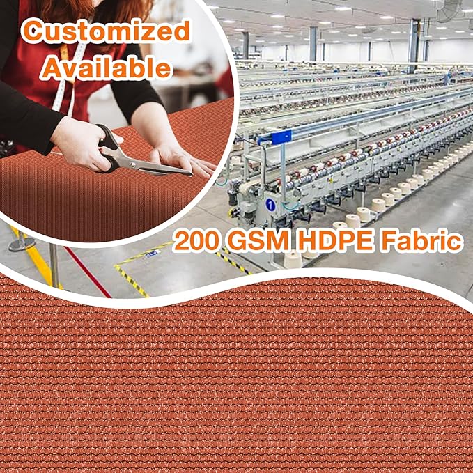 Artpuch 90% Sun Shade Cloth, 14 x 16 FT Pergola Shade Cover Canopy with Grommets, Sun Screen Fabric Tarp for Patio, Outdoor, Garden, Backyard, Rust Red