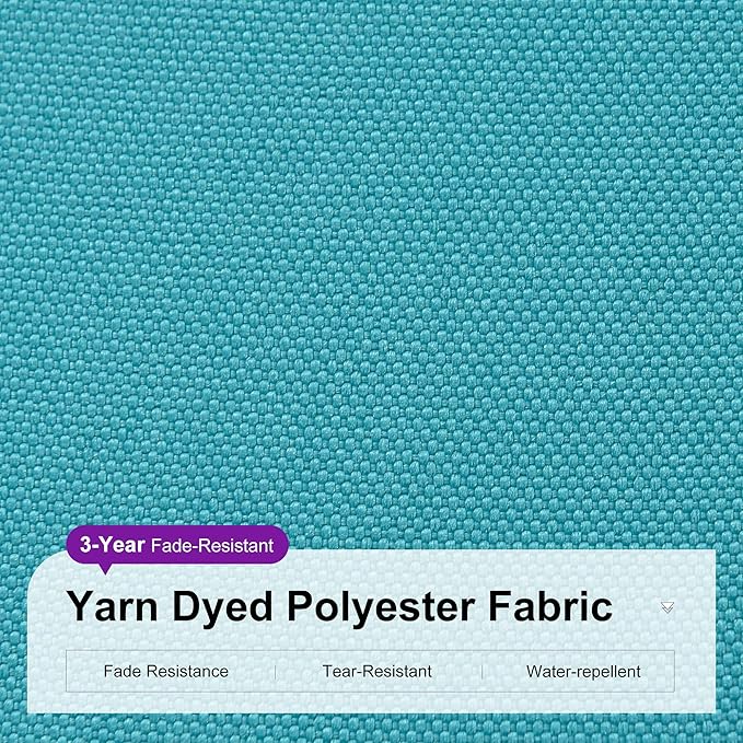 PURPLE LEAF 8 Feet Patio Umbrella Outdoor Cantilever Square Umbrella Aluminum Offset Umbrella with 360-degree Rotation for Garden Deck Pool Patio, Turquoise Blue