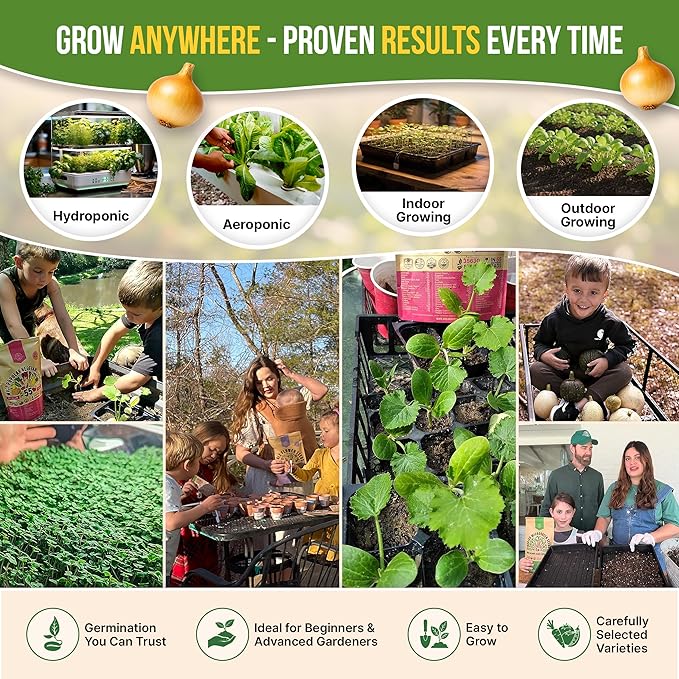 Organo Republic 30 Most Popular Winter Vegetable Garden Seeds Variety Pack- Outdoors/Indoor 33,200+ Non-GMO Heirloom Veggie Seeds Broccoli Beet Carrot Cabbage Chives Lettuce Radish Pea Spinach & More