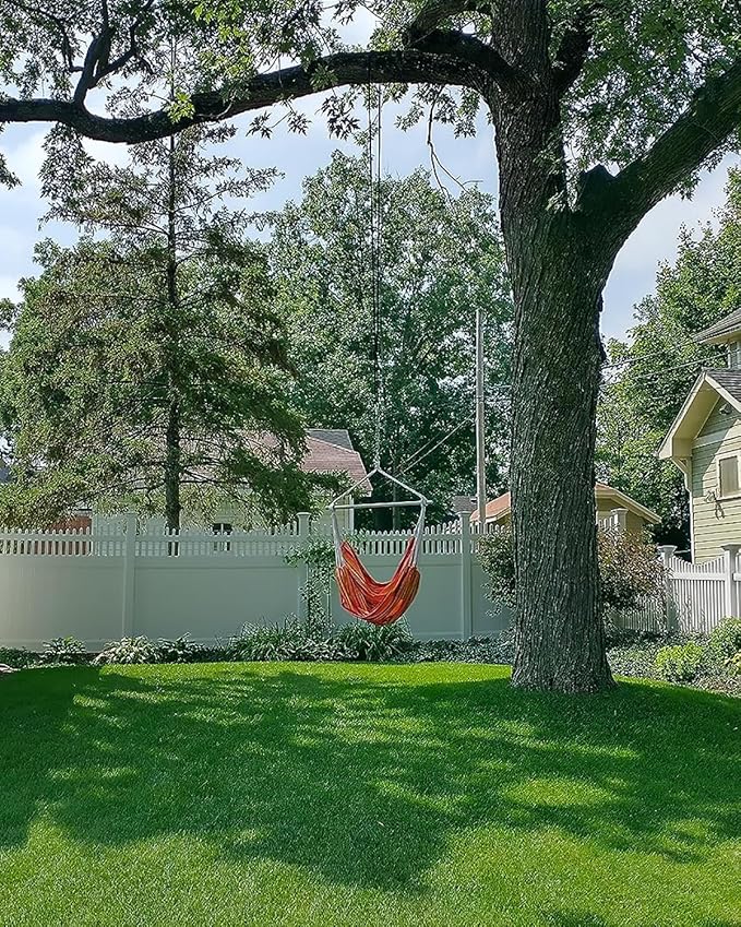ADVOKAIR Hammock Chair Swing, Heavy-Duty Hanging Rope Swing Seat Supports 500 Lbs, Ideal for Outdoor Patio, Backyard, Porch, Deck & Indoor Bedroom Use