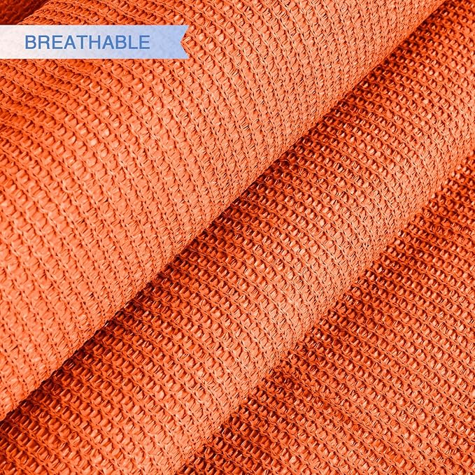 E&K Sunrise 15' x 15' x 15' Sun Shade Sail Triangle Canopy Shade Cover UV Block for Patio Backyard Garden Outdoor (Orange)