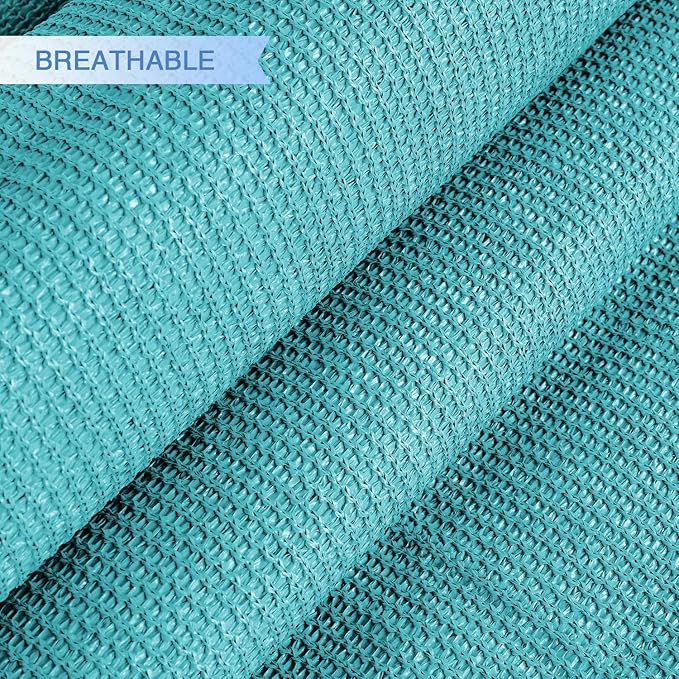 E&K Sunrise 23' x 23' x 23' Sun Shade Sail Triangle Canopy Shade Cover UV Block for Patio Backyard Garden Outdoor (Turquoise)