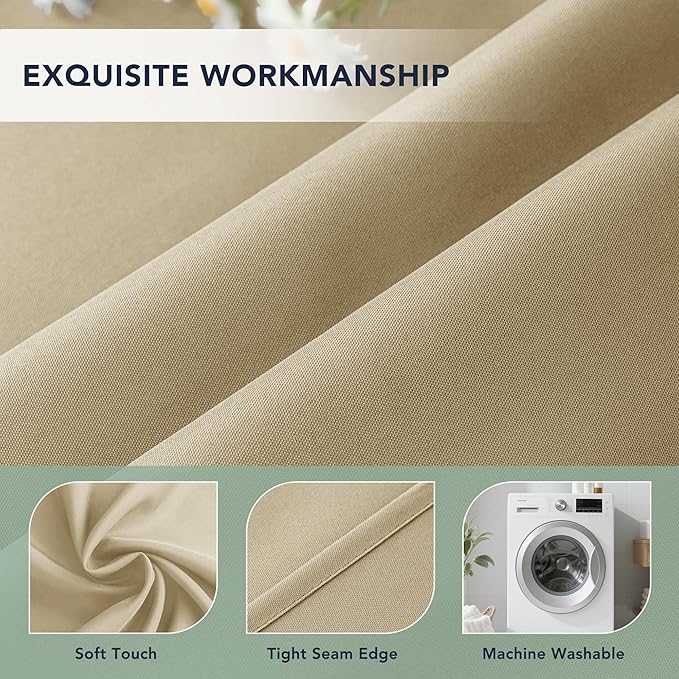 Outdoor Curtains for Patio Waterproof - 8 Panels Privacy Weatherproof Outside Curtains with Grommets for Pergola, Gazebo, Porch, Cabana, Balcony, 54 x 95 Inch, Cream