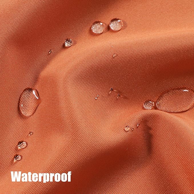 BONZER Waterproof Indoor/Outdoor Curtains for Patio Thick Privacy Wide Grommet Curtains for Bedroom, Living Room, Porch, Pergola, Cabana, 1 Panel, 110W x 95L inch, Mecca Orange