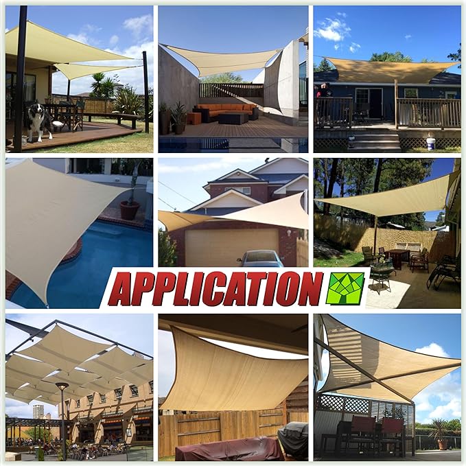 ColourTree TAPR1616 Custom Size 10' x 19' White Sun Shade Sail Canopy UV Block UPF50 Rectangle - Commercial Standard Heavy Duty - 190 GSM - 3 Years Warranty