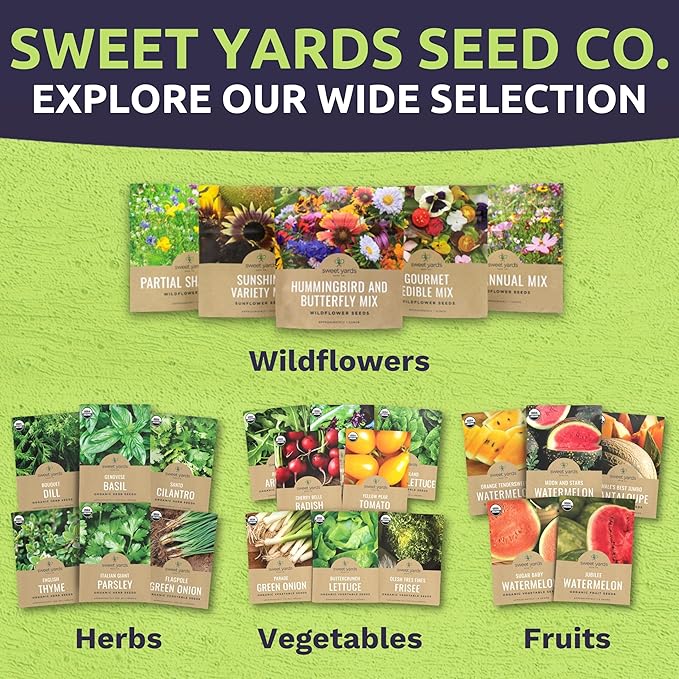 Drought Tolerant Wildflowers Mix – Bulk Quarter Pound Bag – Over 30,000 Open Pollinated Non-GMO Seeds – 21 Different Dryland Species