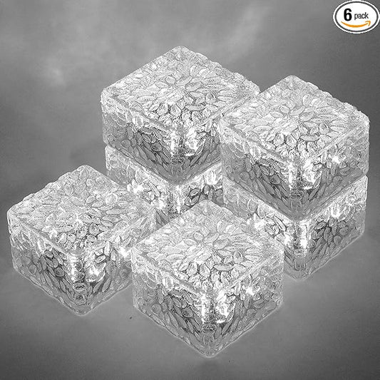 Solar Brick Lights-Outdoor Solar Lights for Yard-Solar Brick Landscape Path Light 6 Pack LED Light Brick Garden Decor for Pathway Patio Walkway Backyard Decoration, DS-XBZ-1-1-1