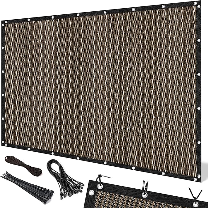 Artpuch 90% Sun Shade Cloth, 6 x 6 FT Pergola Shade Cover Canopy with Grommets, Sun Screen Fabric Tarp for Patio, Outdoor, Garden, Backyard, Mocha