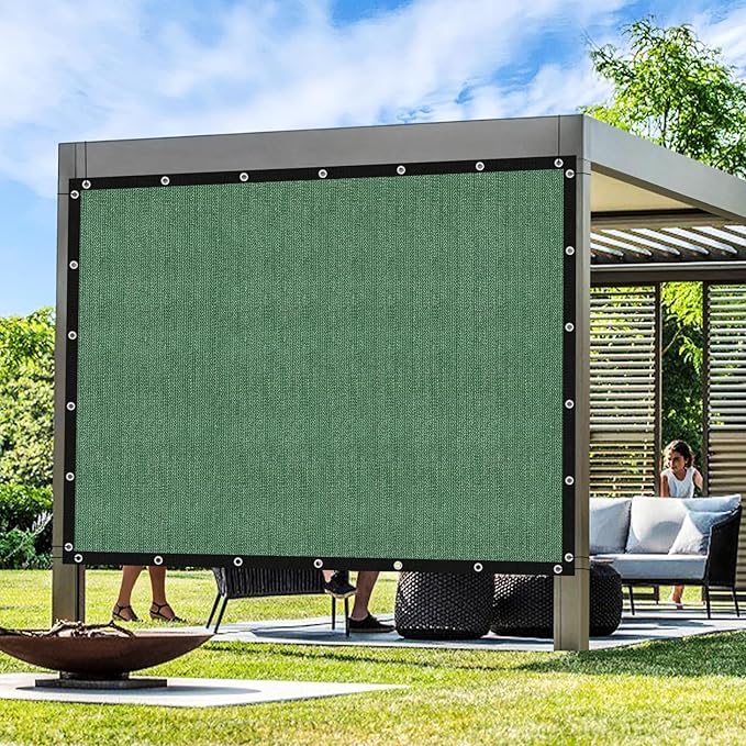 Artpuch Outdoor Pergola Shade Cover 9' X 10' Sun Shade Cloth with Grommets, 90% UV Protection Canopy Patio Privacy Screen (Customized Available) GN107, Green