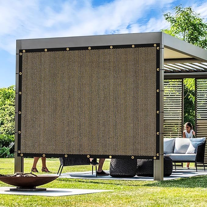 Artpuch Outdoor Pergola Shade Cover 13x19 FT Sun Shade Cloth with Grommets Mocha 90% UV Protection Canopy Patio Privacy Screen (Customized Available)