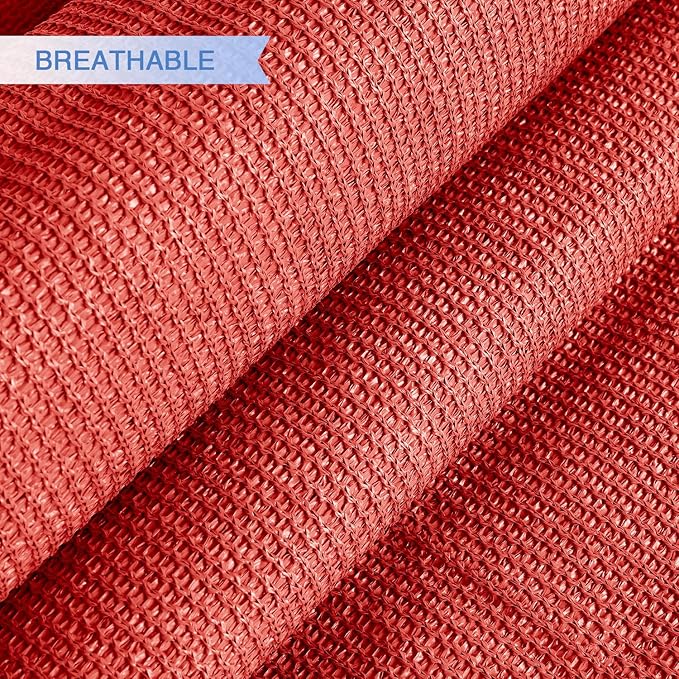 E&K Sunrise 27' x 27' x 27' Sun Shade Sail Triangle Canopy Shade Cover UV Block for Patio Backyard Garden Outdoor (Red)