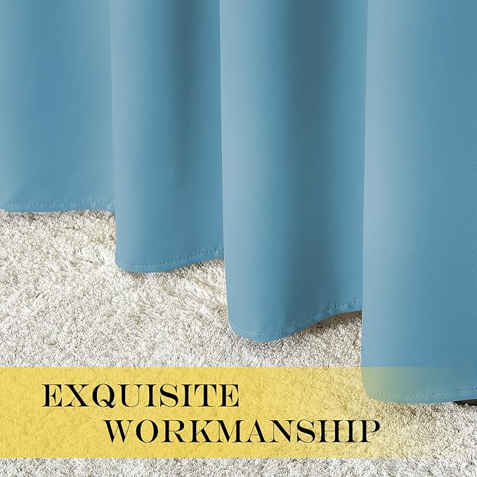 NICETOWN 108 inches Long Patio Door Curtain - Thermal Insulated Panels Solid Grommet Energy Saving Over Sizes Drapery (Teal Blue, 100 inches Wide, 1 Piece)