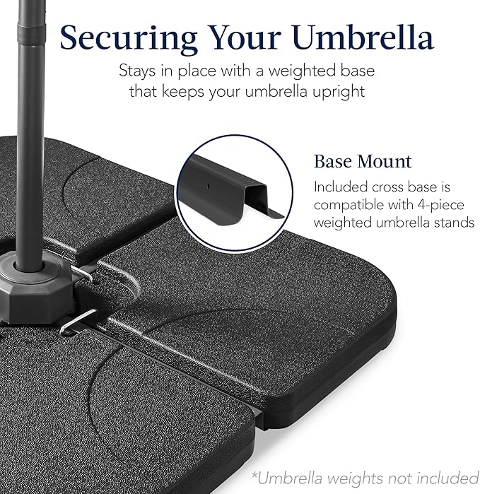 Best Choice Products 10ft Offset Cantilever Hanging Market Patio Umbrella, Smooth 360° Rotation, 8 Sturdy Ribs, Easy Adjustment - Black