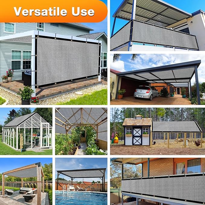 Artpuch Outdoor Pergola Shade Cover 20x24 FT Sun Shade Cloth with Grommets Light Grey 90% UV Protection Canopy Patio Privacy Screen (Customized Available)