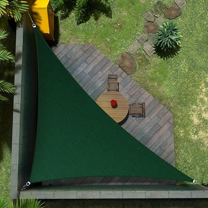 Amgo Custom Size 11' x 15' x 18.6' Green Right Triangle Sun Shade Sail UPF50+ AGTAPRT12, Order to Make Canopy Awning, 95% UV Blockage, Water & Air Permeable, Commercial Standard (We Customize)