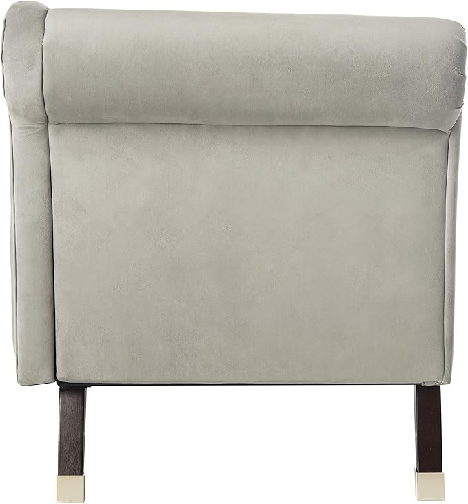 Safavieh Home Collection Caiden Grey Velvet Chaise with Pillow
