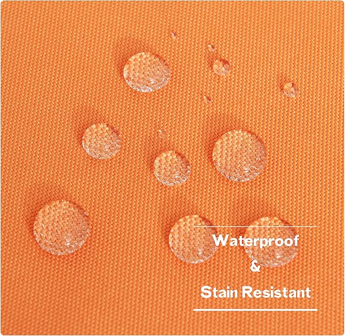 NICETOWN Canvas Outdoor Curtains for Patio Waterproof Set of 2, Rustproof Grommet Privacy Protect Decorations for Pool, Pergola, Arbor0 (Orange, W55 x L108)
