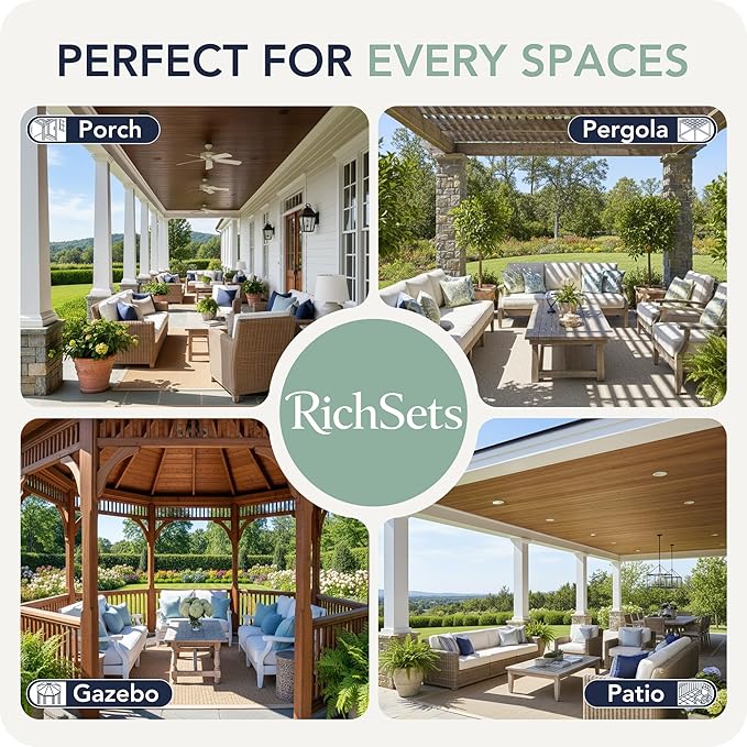 Outdoor Curtains for Patio Waterproof 6 Panels - Windproof, Privacy, Weatherproof Outside Drapes for Gazebo Pergola Porch, Grommet Top and Tab Bottom, 54x84 Inch, Mecca Orange